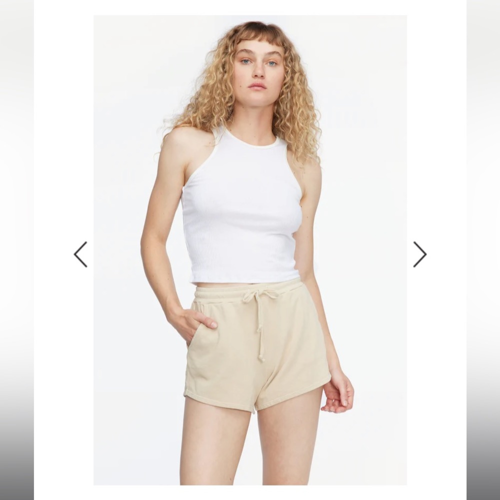 Anthropologie LACAUSA Zephyr Shorts in Toast Drawstring Size XL Xtra Large